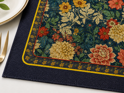 🌺 Placemats | Coated-Fabric Dining Home Hosts | Vintage Floral Elegance