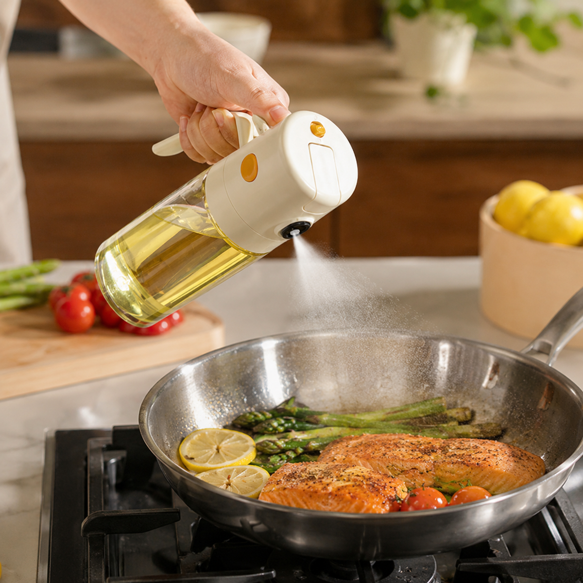 🌿 Kitchen Essential | Glass | Cooking Counter | Home Chef | Dual-Mode Pouring
