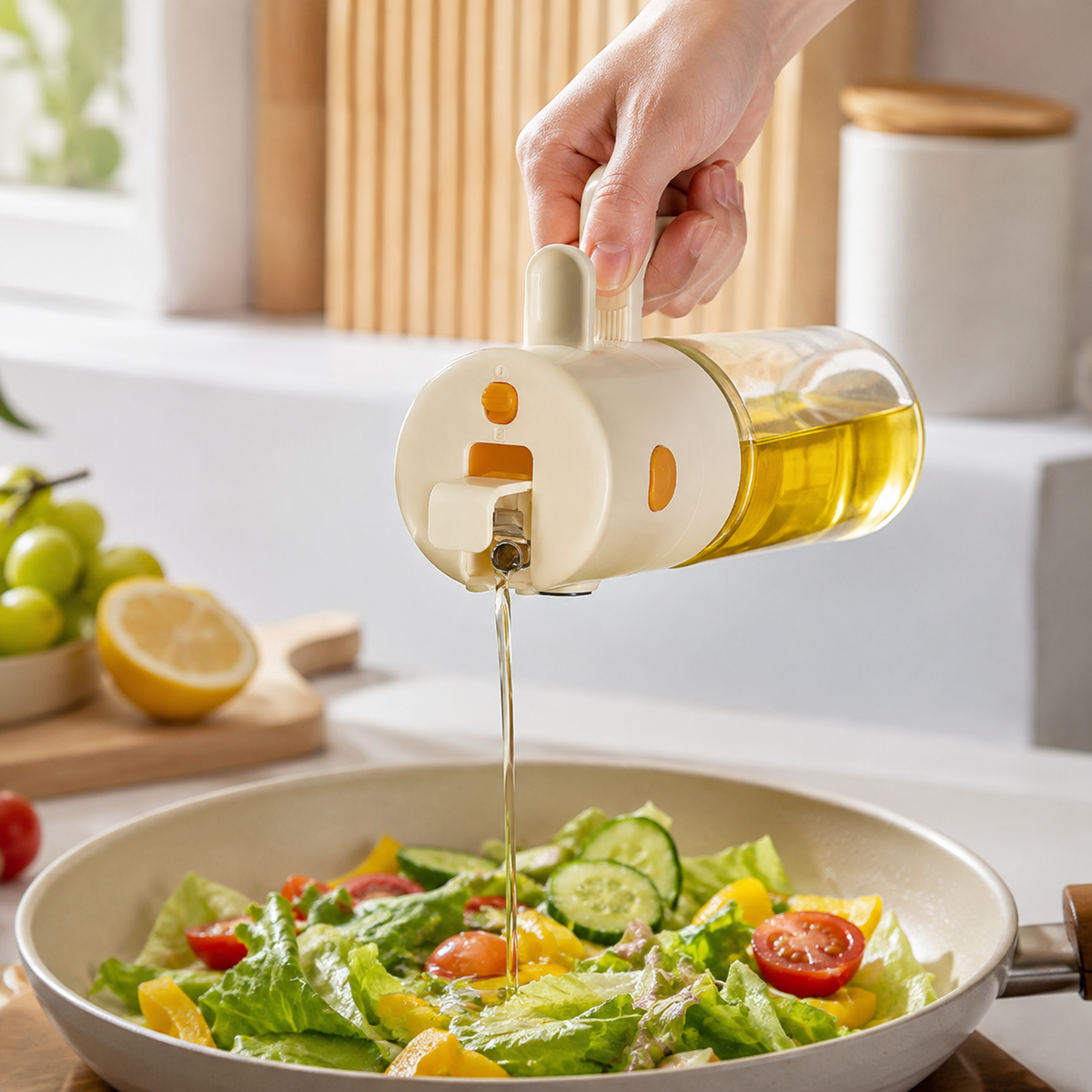 🌿 Kitchen Essential | Glass | Cooking Counter | Home Chef | Dual-Mode Pouring