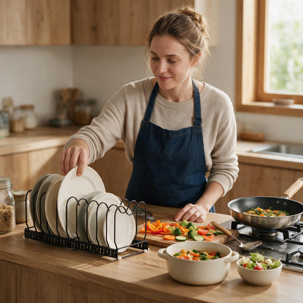 🍽️ Dish Rack | Metal Kitchen Families | Expandable Black Storage