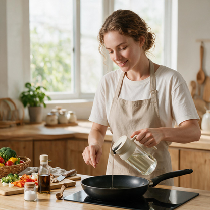 🫒 Oil Dispenser | Glass Kitchen Home-Cooks | Cream Modern Pouring