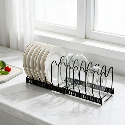 🍽️ Dish Rack | Metal Kitchen Families | Expandable Black Storage