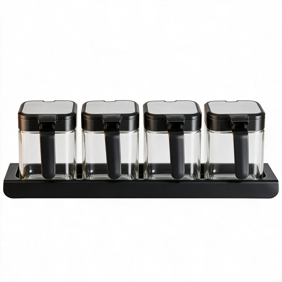 🧂 Condiment Jars | Glass Kitchen Cooks | Sleek Modern Storage