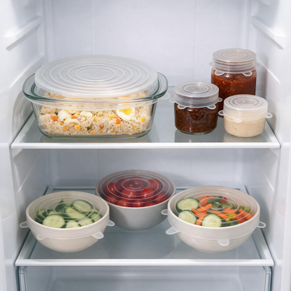 🥗 Food Storage | Silicone Kitchen Lids | Thoughtful Home Gift | Crystal-Clear Finish