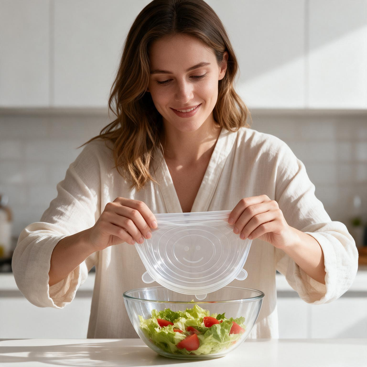 🥗 Food Storage | Silicone Kitchen Lids | Thoughtful Home Gift | Crystal-Clear Finish