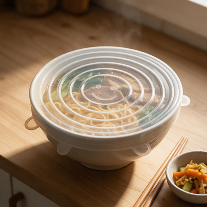 🥗 Food Storage | Silicone Kitchen Lids | Thoughtful Home Gift | Crystal-Clear Finish