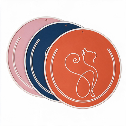 🐈 Cat-Lover Gift | Colorful Round Table Mat | Playful Feline Art