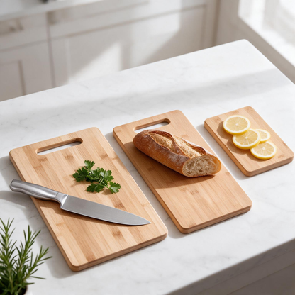 🌿 Kitchen Essential | Natural Bamboo Boards | Housewarming Gift | Warm Woodgrain